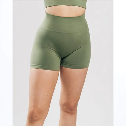 High Waist Elastic Fitness Shorts for Sports and Gym