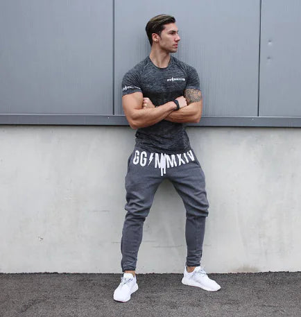Men's Loose Fit Muscle Fitness Trousers for Training