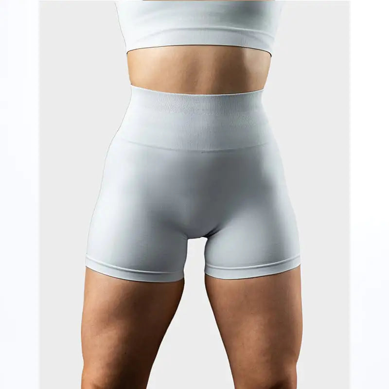 High Waist Elastic Fitness Shorts for Sports and Gym