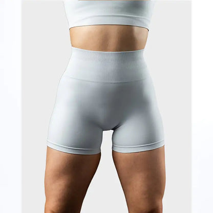 High Waist Elastic Fitness Shorts for Sports and Gym