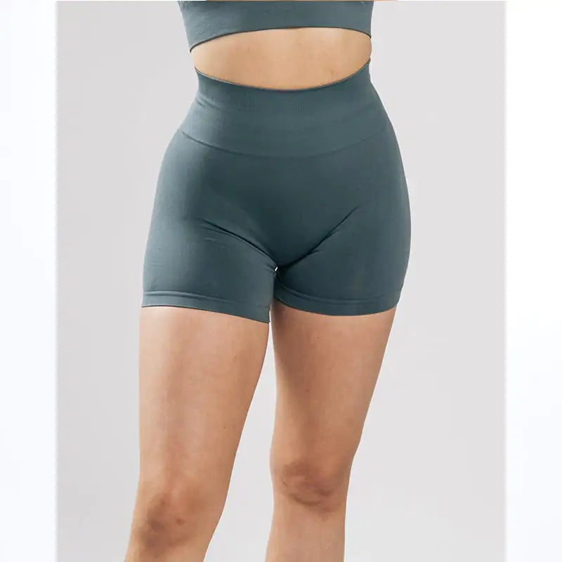 High Waist Elastic Fitness Shorts for Sports and Gym