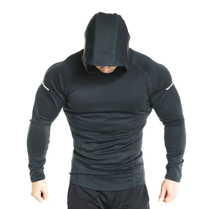 Men's Long Sleeve Hooded Training Shirt - Quick Dry