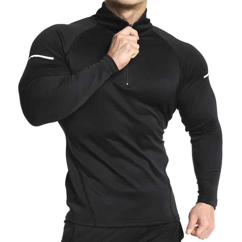 Men's Long Sleeve Hooded Training Shirt - Quick Dry
