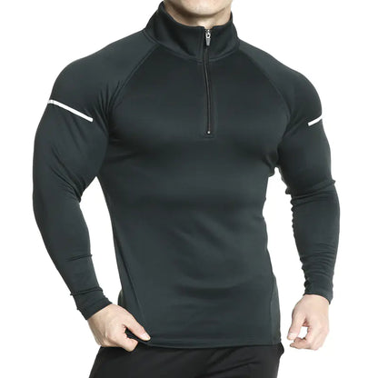 Men's Long Sleeve Hooded Training Shirt - Quick Dry